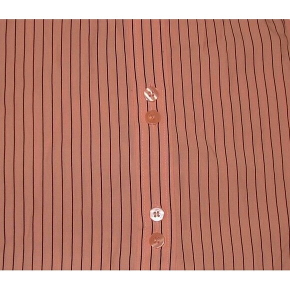 Peach & Black Striped Plus Sz 18/20 Casual or Dress Button Up Shirt DRESSBARN - Picture 2 of 2